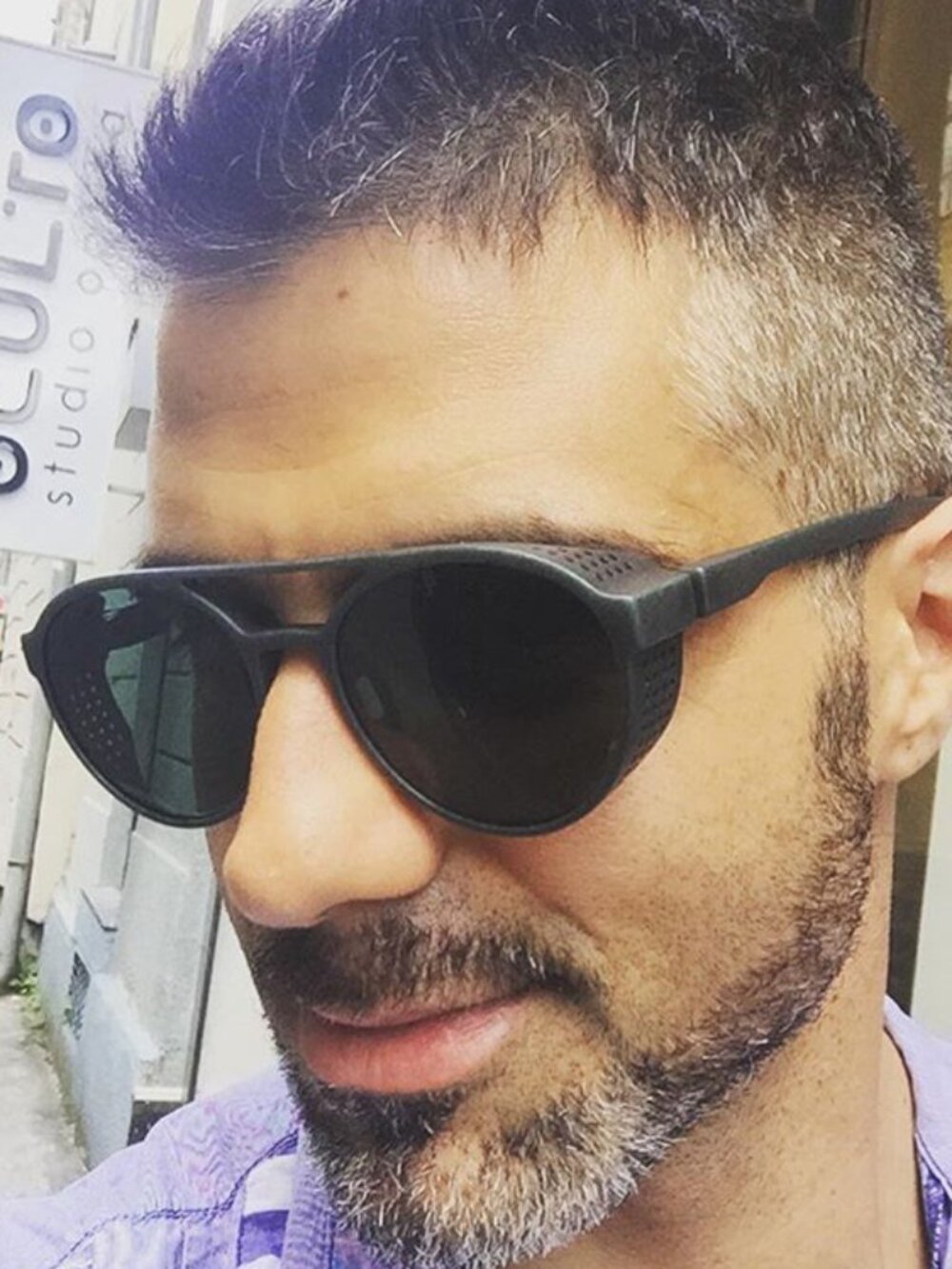 Frosted Sunglasses Retro Double Beam Sunglasses